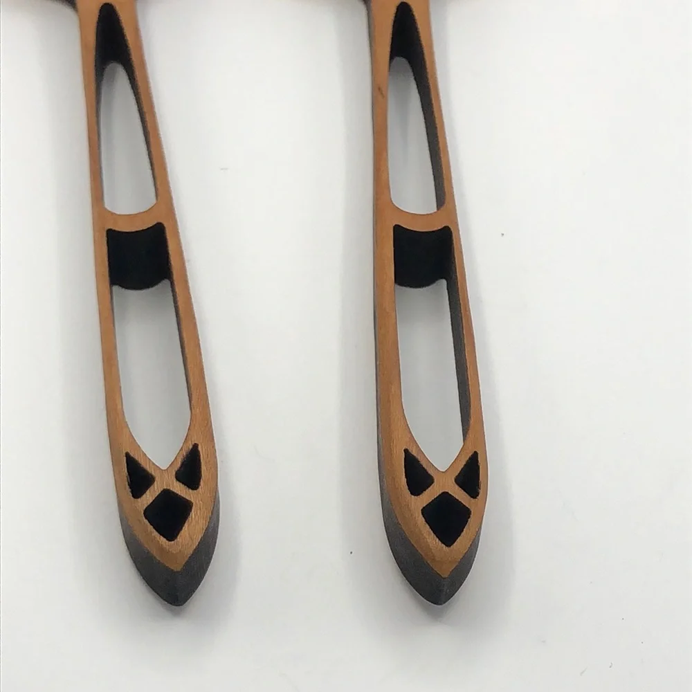 NWOT MOONSPOON CATHEDRAL Design 7” INCH WOODEN SERVING SPOON SET